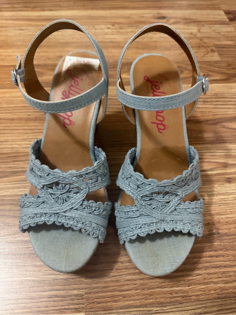 Jellypop blue Braided Wedge Sandals
